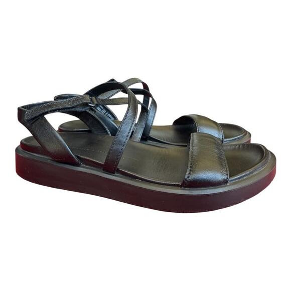 Ecco Flowt Lux Black Leather Sandal Women size 37 US 6-6.5 - Picture 1 of 5